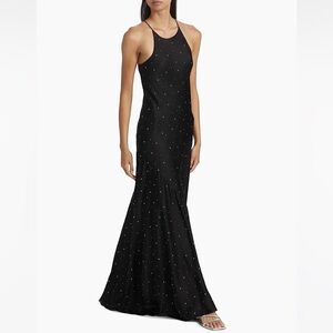 A.L.C. Sybil Embellished Sleeveless Maxi Dress Black Silver Size 4 NWT